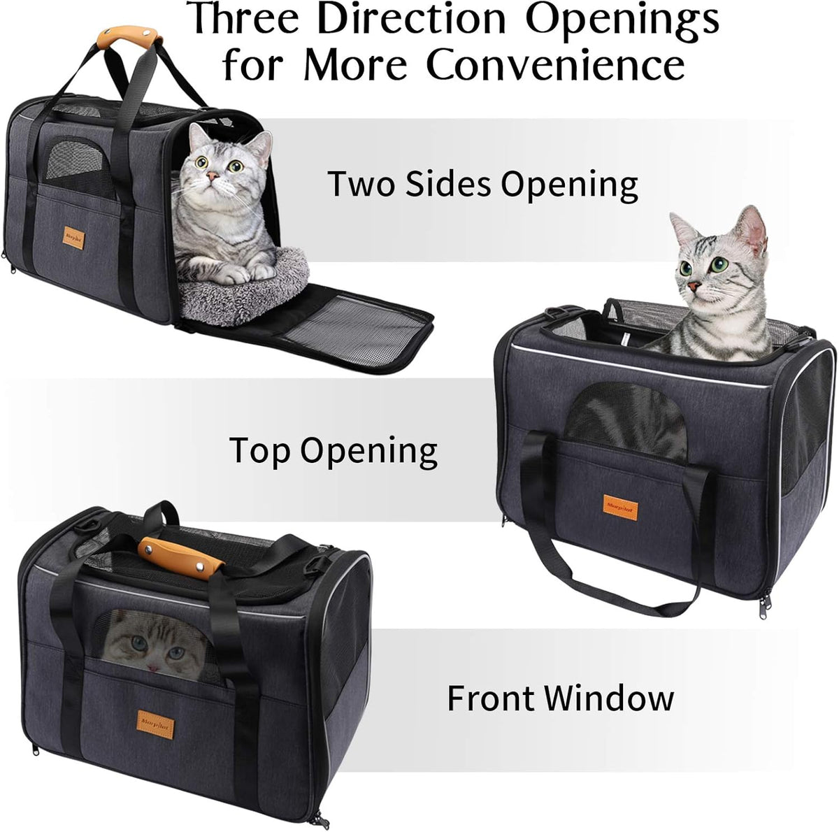 Premium Portable Cat Carrier Bag for Small Pets, Foldable Soft-Sided Transport Solution, Airline Approved with Shoulder Strap, Removable Mat, and Pet Bowl