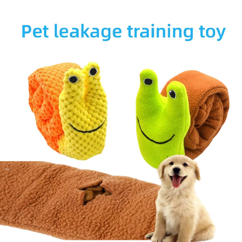 Snail Pet Plush Toy Dog Puzzle Feeder Toys Interactive Sniffing Dogs Toy for Grinding Teeth Food Olfactory Training Pet Supplies
