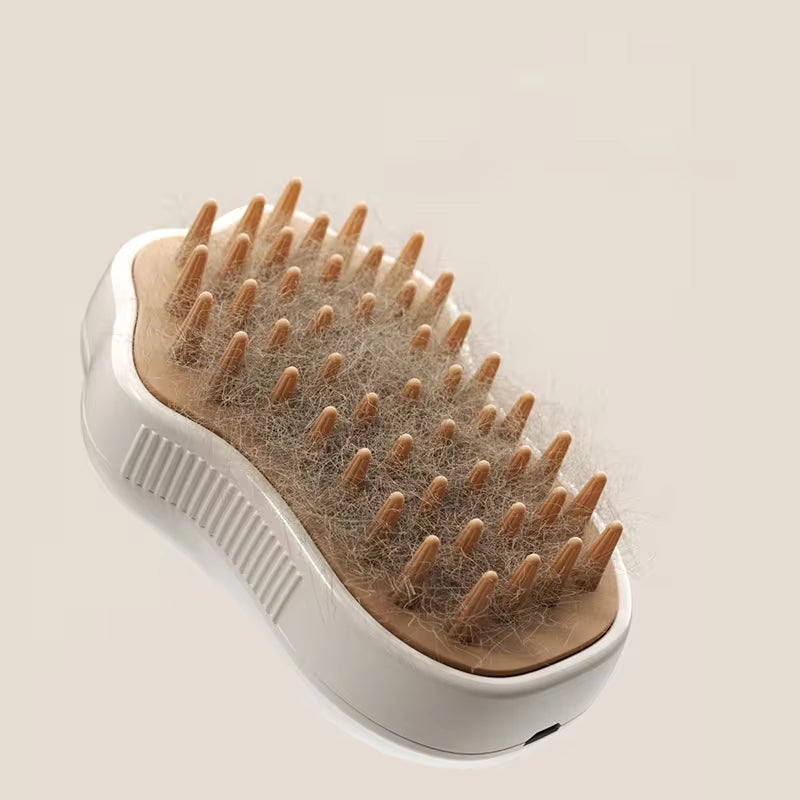 3-in-1 Electric Pet Grooming Brush with Steam, Spray, and Massage Functions for Cats and Dogs