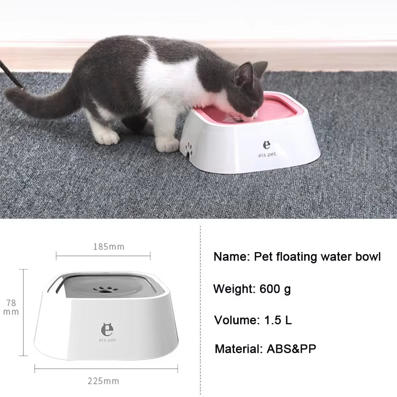 Floating Non-Spill Dog and Cat Water Bowl Dispenser - Anti-Overflow Plastic Design