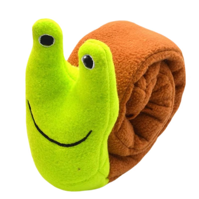 Snail Pet Plush Toy Dog Puzzle Feeder Toys Interactive Sniffing Dogs Toy for Grinding Teeth Food Olfactory Training Pet Supplies