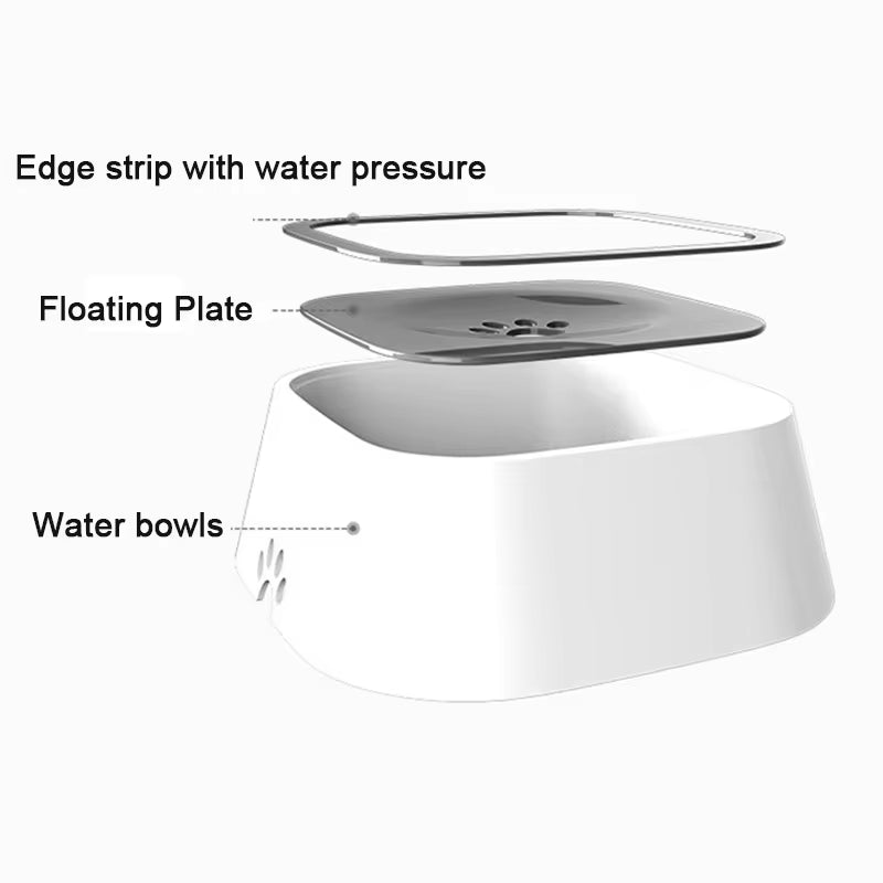 Floating Non-Spill Dog and Cat Water Bowl Dispenser - Anti-Overflow Plastic Design