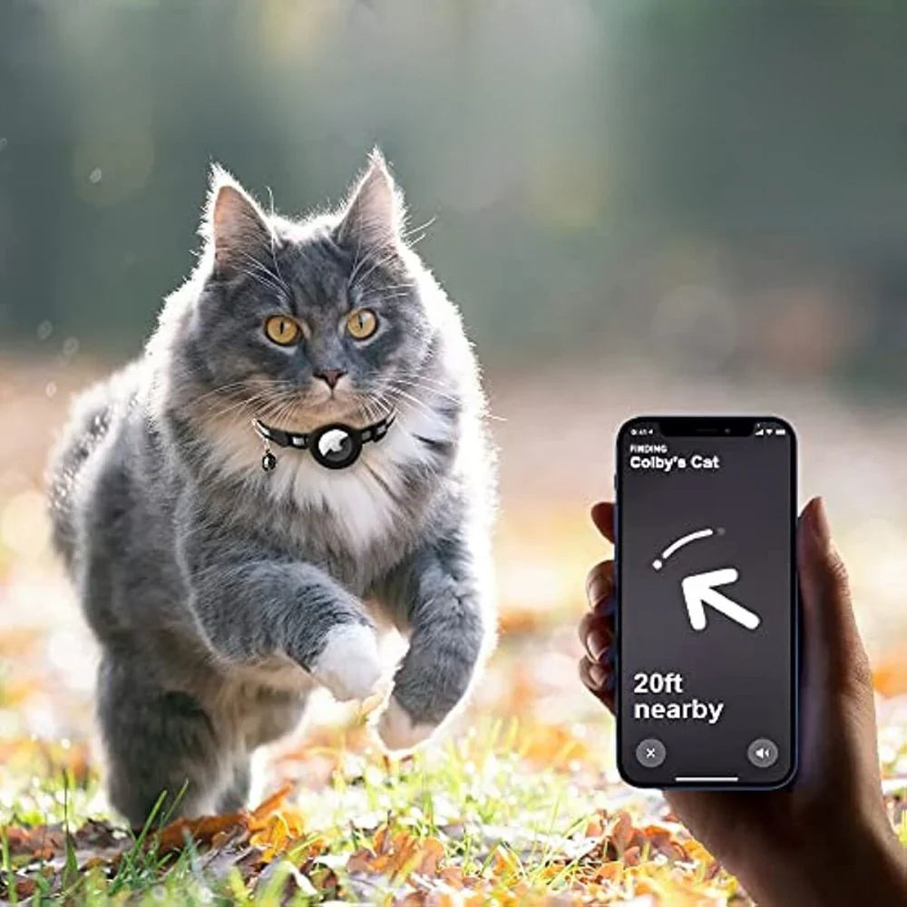 GPS Tracking Collar for Cats with Quick-Release Fastener and Enhanced Nighttime Visibility Design
