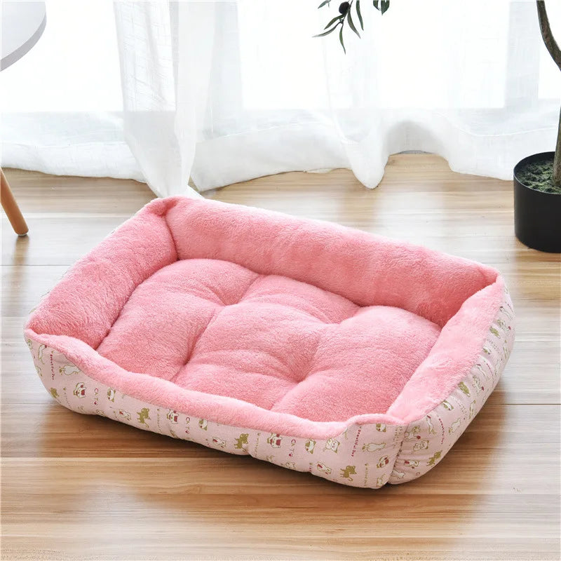 Classical Pet Mat Fashion Dog Kennel Bed House Breathable Cotton Soft Cat Nest Dog Warm Bed for Small Medium Dog
