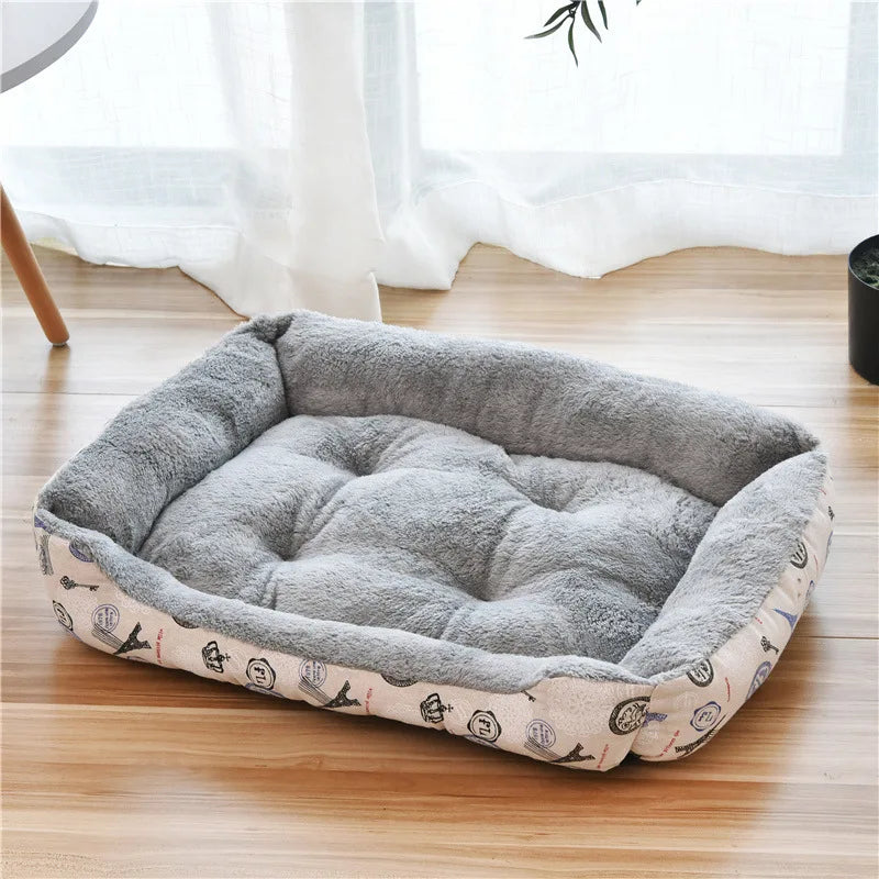 Classical Pet Mat Fashion Dog Kennel Bed House Breathable Cotton Soft Cat Nest Dog Warm Bed for Small Medium Dog