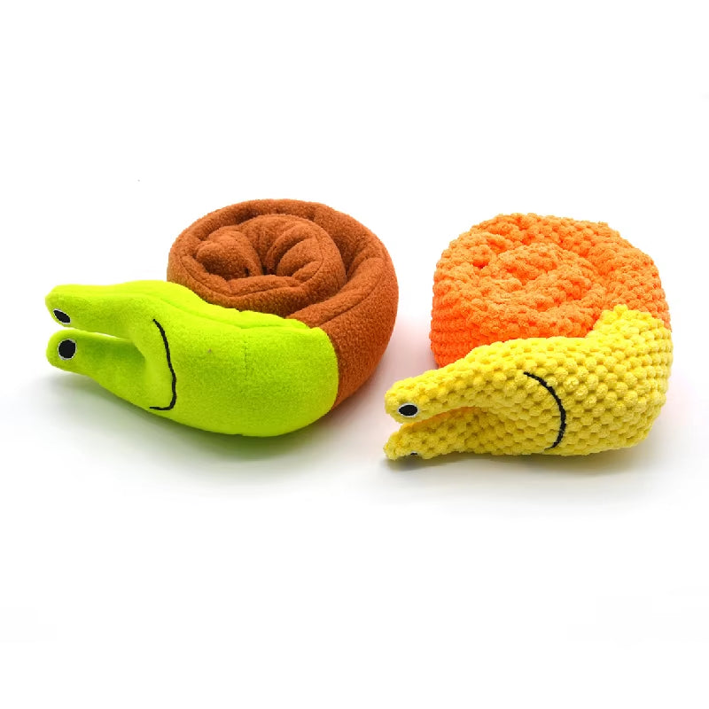 Snail Pet Plush Toy Dog Puzzle Feeder Toys Interactive Sniffing Dogs Toy for Grinding Teeth Food Olfactory Training Pet Supplies