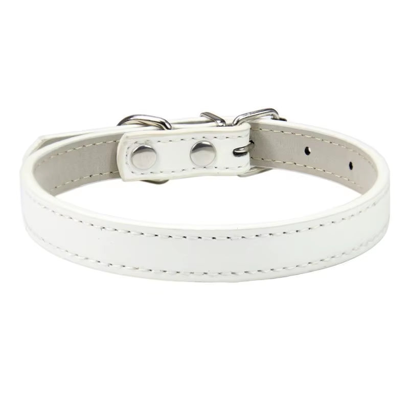 1PC Popular Adjustable Colorful Pet Collars Kitten Cat Collar PU Leather Neck Strap Safe for Dogs Soft Pet Supplies