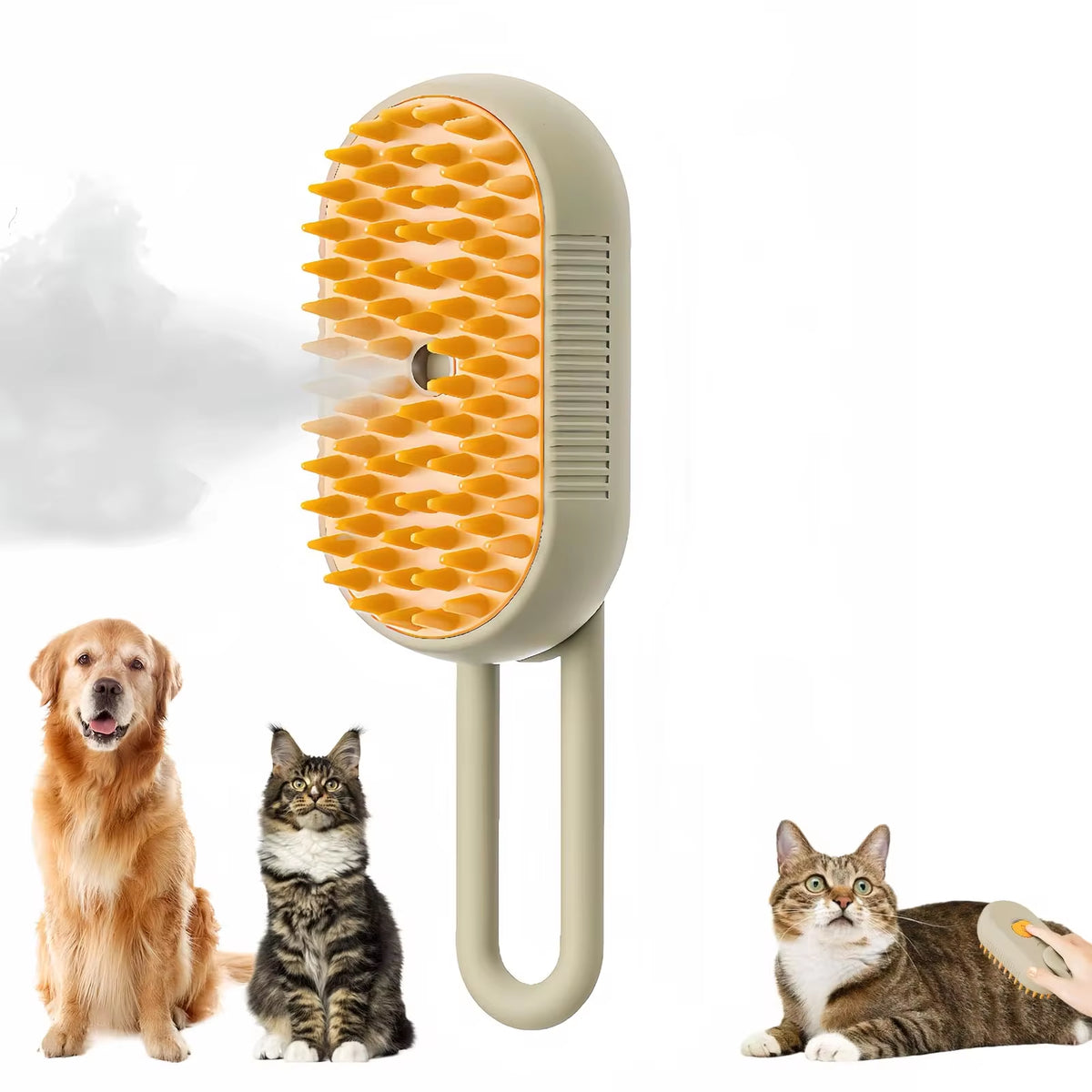 3-in-1 Electric Pet Grooming Brush with Steam, Spray, and Massage Functions for Cats and Dogs