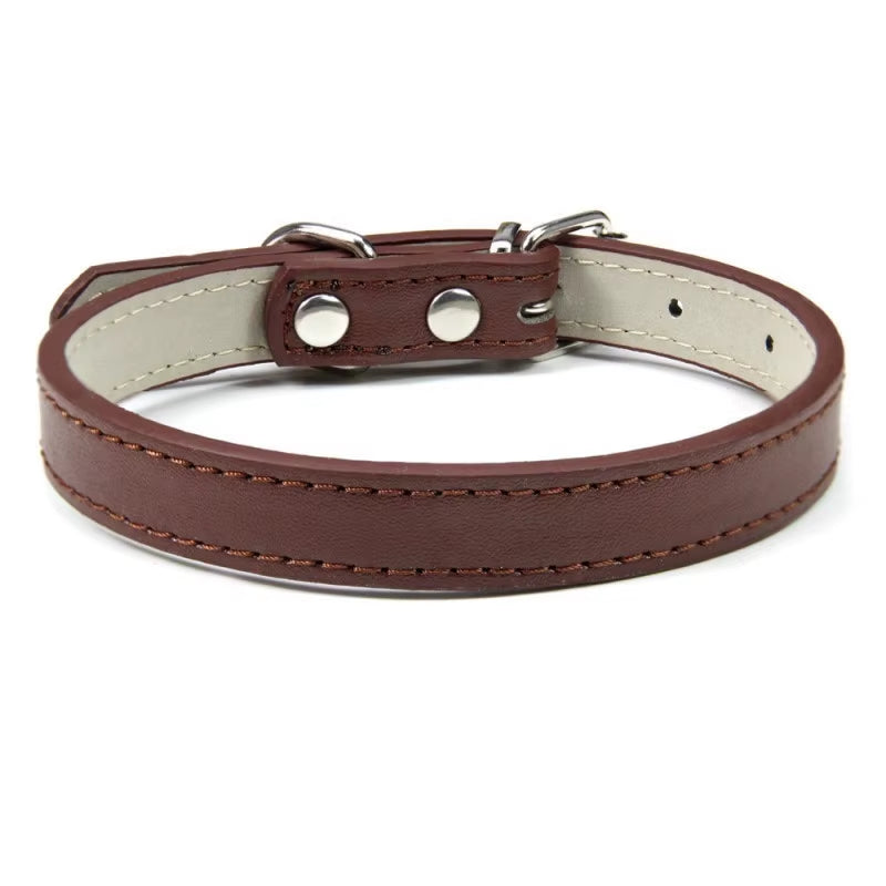 1PC Popular Adjustable Colorful Pet Collars Kitten Cat Collar PU Leather Neck Strap Safe for Dogs Soft Pet Supplies