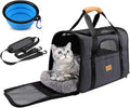 Premium Portable Cat Carrier Bag for Small Pets, Foldable Soft-Sided Transport Solution, Airline Approved with Shoulder Strap, Removable Mat, and Pet Bowl