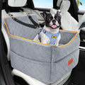 Small Dog Car Seat, Memory Foam Dog Booster Seats with Thick Cushion for Medium Dogs under 35Lbs, Detachable Washable Pet Car Seat with Storage Pockets,2 Safety Belts